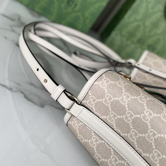 Replica Borsa tote piccola Gucci GG Emblem 815214 Beige Riproduzione Fedele Borsa tote piccola Gucci GG Emblem 815214 Beige imitazioni
