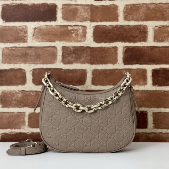 Replica Gucci 815409 GG Emblem borsa a tracolla piccola mezzaluna Talpa Riproduzione Fedele Gucci 815409 GG Emblem borsa a tracolla piccola mezzaluna Talpa imitazioni