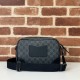 Replica Gucci 821155 GG Emblem piccola borsa a tracolla Nero Riproduzione Fedele Gucci 821155 GG Emblem piccola borsa a tracolla Nero imitazioni