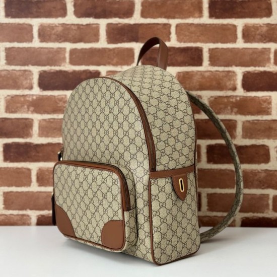 Riproduzione Fedele Gucci 821159 GG Emblem zaino medio Marrone imitazioni