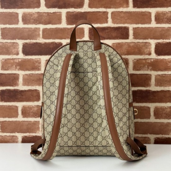 Riproduzione Fedele Gucci 821159 GG Emblem zaino medio Marrone imitazioni