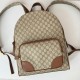 Riproduzione Fedele Gucci 821159 GG Emblem zaino medio Marrone imitazioni