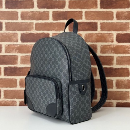 Riproduzione Fedele Gucci 821159 GG Emblem zaino medio Nero imitazioni