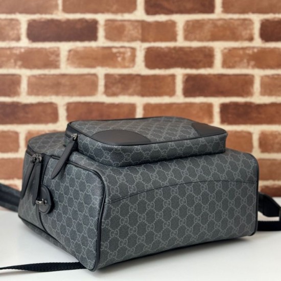 Riproduzione Fedele Gucci 821159 GG Emblem zaino medio Nero imitazioni