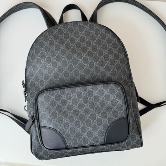 Riproduzione Fedele Gucci 821159 GG Emblem zaino medio Nero imitazioni