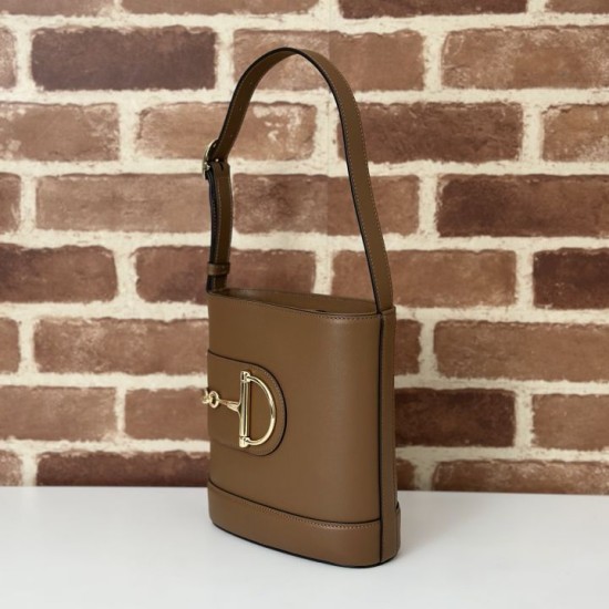Riproduzione Fedele Gucci 73 mini bucket bag 833665 Marrone imitazioni