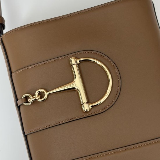Riproduzione Fedele Gucci 73 mini bucket bag 833665 Marrone imitazioni