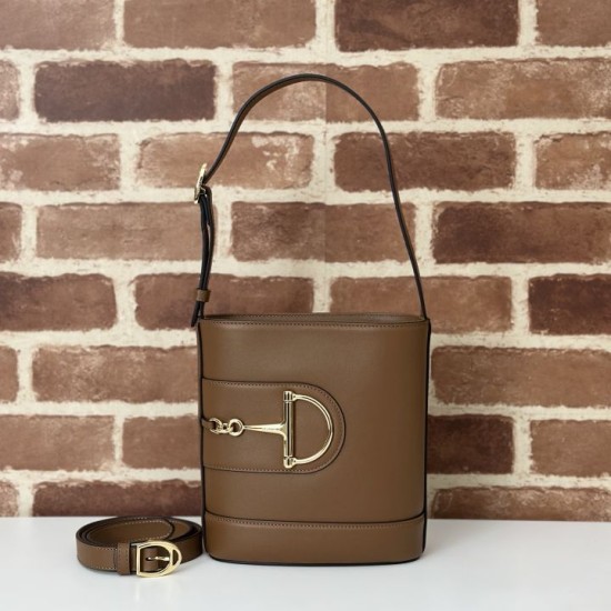 Riproduzione Fedele Gucci 73 mini bucket bag 833665 Marrone imitazioni