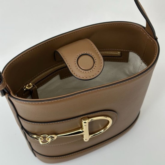 Riproduzione Fedele Gucci 73 mini bucket bag 833665 Marrone imitazioni