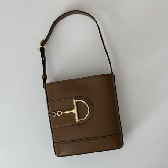 Riproduzione Fedele Gucci 73 mini bucket bag 833665 Marrone imitazioni