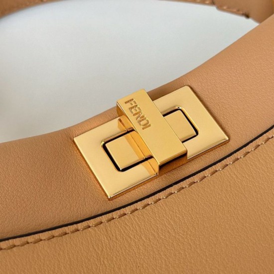 Replica Borsa Fendi Mini Iconic Peekaboo Marrone chiaro Riproduzione Fedele Borsa Fendi Mini Iconic Peekaboo Marrone chiaro imitazioni