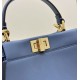 Riproduzione Fedele Borsa Fendi Mini Iconic Peekaboo Blu imitazioni