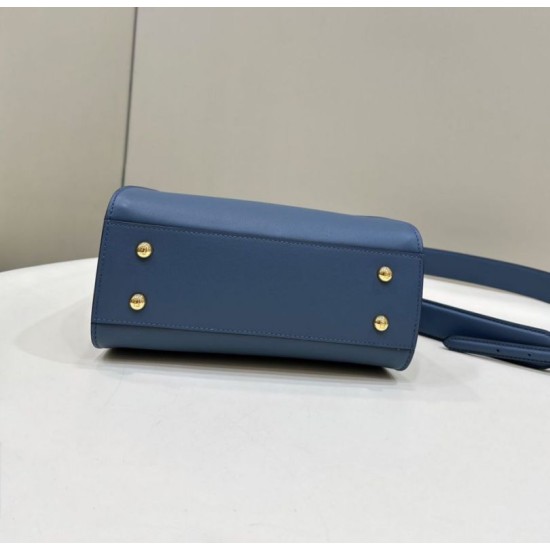 Riproduzione Fedele Borsa Fendi Mini Iconic Peekaboo Blu imitazioni