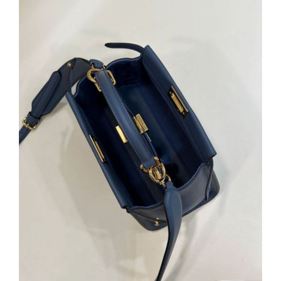 Riproduzione Fedele Borsa Fendi Mini Iconic Peekaboo Blu imitazioni