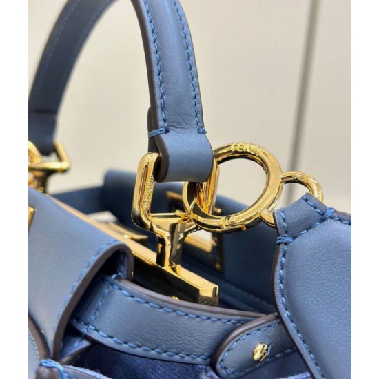 Riproduzione Fedele Borsa Fendi Mini Iconic Peekaboo Blu imitazioni