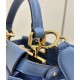 Riproduzione Fedele Borsa Fendi Mini Iconic Peekaboo Blu imitazioni