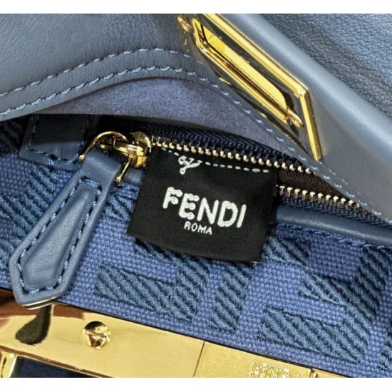 Riproduzione Fedele Borsa Fendi Mini Iconic Peekaboo Blu imitazioni