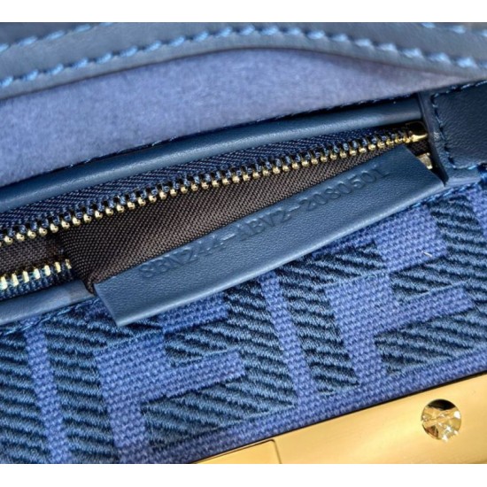 Riproduzione Fedele Borsa Fendi Mini Iconic Peekaboo Blu imitazioni