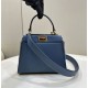 Riproduzione Fedele Borsa Fendi Mini Iconic Peekaboo Blu imitazioni