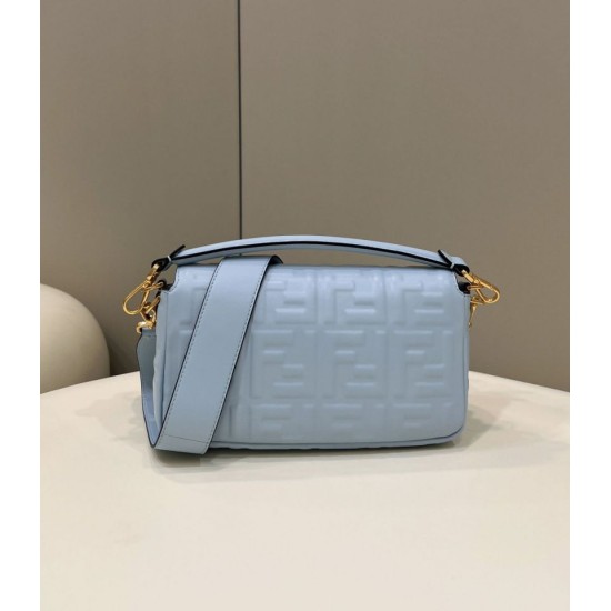Replica Borse baguette media Fendi FF Nappa blu Riproduzione Fedele Borse Replica baguette media Fendi FF Nappa blu imitazioni