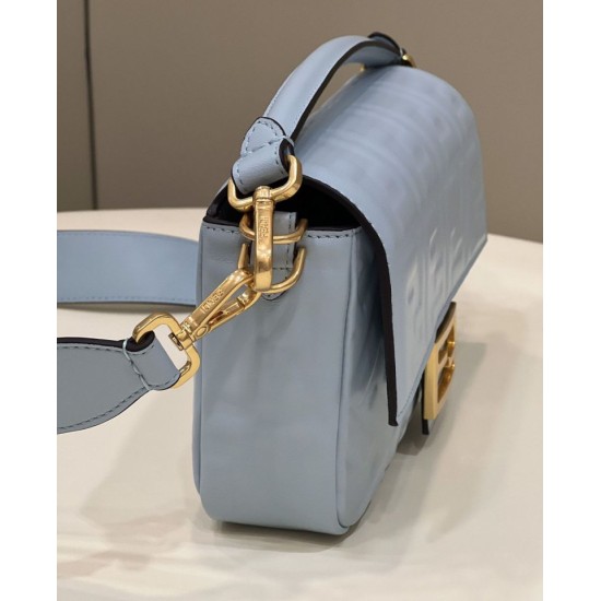 Replica Borse baguette media Fendi FF Nappa blu Riproduzione Fedele Borse Replica baguette media Fendi FF Nappa blu imitazioni