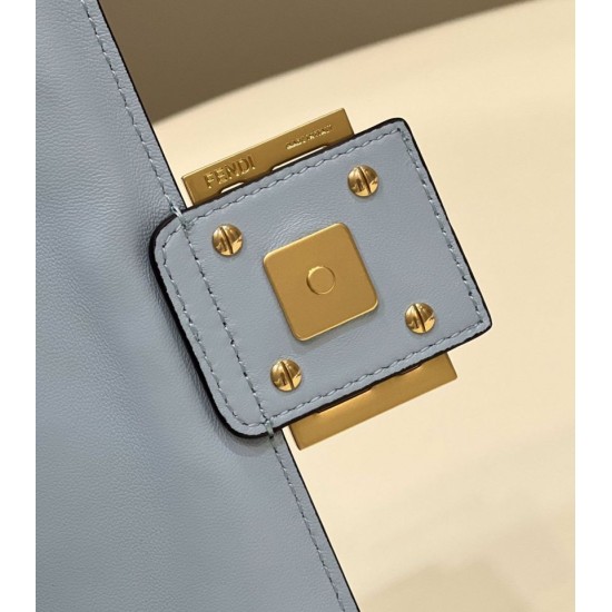 Replica Borse baguette media Fendi FF Nappa blu Riproduzione Fedele Borse Replica baguette media Fendi FF Nappa blu imitazioni