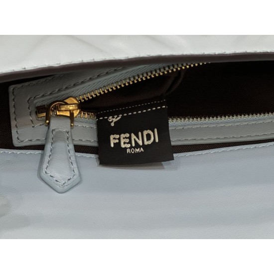 Replica Borse baguette media Fendi FF Nappa blu Riproduzione Fedele Borse Replica baguette media Fendi FF Nappa blu imitazioni