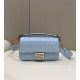 Replica Borse baguette media Fendi FF Nappa blu Riproduzione Fedele Borse Replica baguette media Fendi FF Nappa blu imitazioni