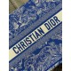 Riproduzione Fedele Dior Book Tote Bag Media Ricamo Toile de Jouy Reverse Blu imitazioni