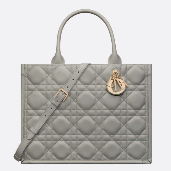 Replica Dior Book Tote Bag Media con Tracolla Macrocannage Grigio Riproduzione Fedele Dior Book Tote Bag Media con Tracolla Macrocannage Grigio imitazioni