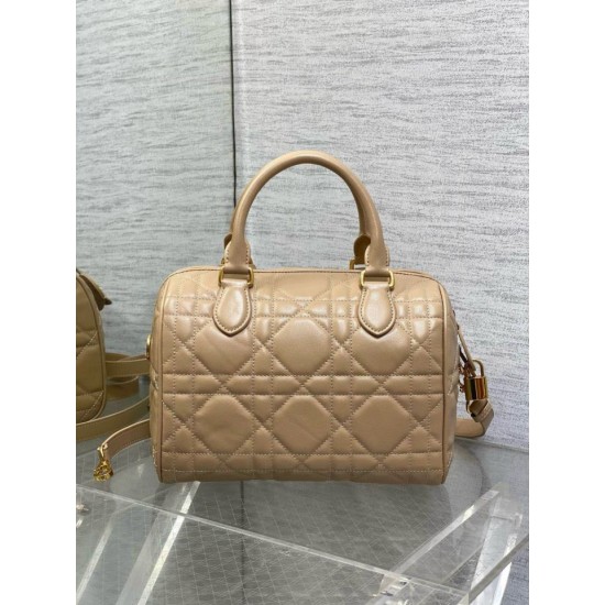 Riproduzione Fedele Borsa Dior Groove 25 in pelle di vitello Macrocannage biscotto imitazioni
