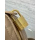 Riproduzione Fedele Borsa Dior Groove 25 in pelle di vitello Macrocannage biscotto imitazioni