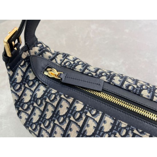 Replica Borsa D-Journey piccola/media Dior Oblique Jacquard blu Riproduzione Fedele Borsa D-Journey piccola/media Dior Oblique Jacquard blu imitazioni