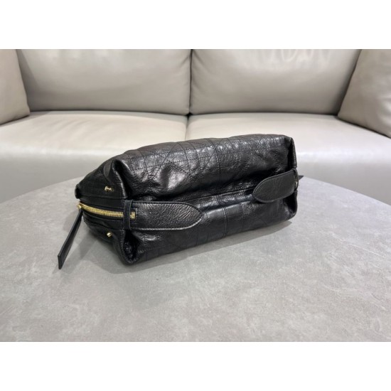 Riproduzione Fedele Borse Imitazioni Macrocannage piatta piccola/media D-Journey Dior nera stropicciata imitazioni