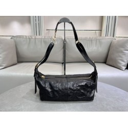 Borse Macrocannage piatta piccola/media D-Journey Dior nera stropicciata