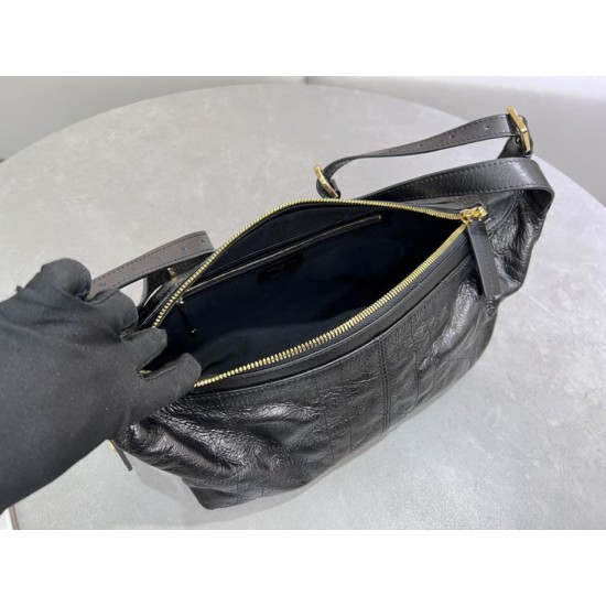 Riproduzione Fedele Borse Imitazioni Macrocannage piatta piccola/media D-Journey Dior nera stropicciata imitazioni
