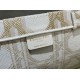 Replica Dior Medium/Large Book Tote Bag Ricamo rattan oversize Bianco/Oro Riproduzione Fedele Dior Medium/Large Book Tote Bag Ricamo rattan oversize Bianco/Oro imitazioni