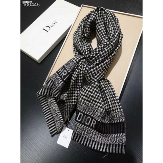 Riproduzione Fedele Christian Dior Stola Sciarpe di Lana Nero/Bianco imitazioni