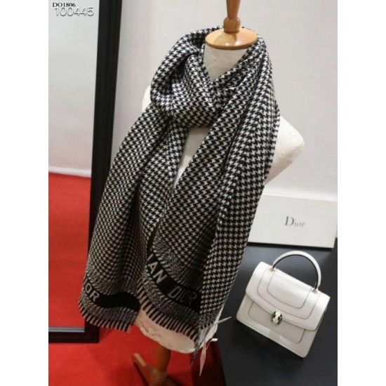 Riproduzione Fedele Christian Dior Stola Sciarpe di Lana Nero/Bianco imitazioni