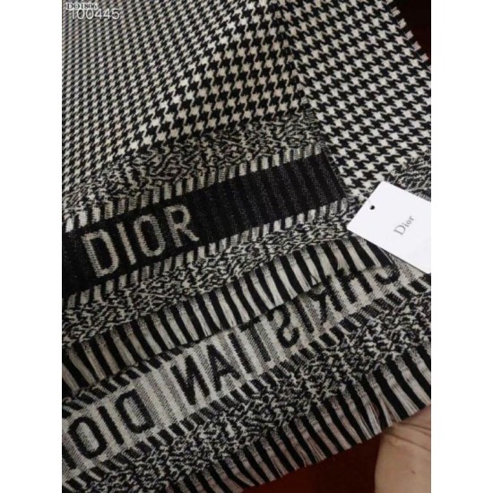 Riproduzione Fedele Christian Dior Stola Sciarpe di Lana Nero/Bianco imitazioni