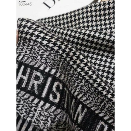 Riproduzione Fedele Christian Dior Stola Sciarpe di Lana Nero/Bianco imitazioni