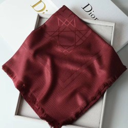 Riproduzione Fedele Christian Dior Cannage Scialle 140 cm Bordeaux imitazioni