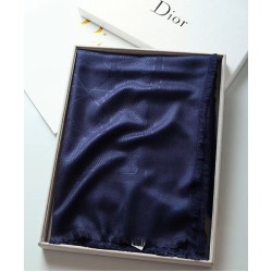Christian Dior Cannage Scialle 140cm Blu Navy Christian Dior Cannage Scialle 140cm Blu Navy