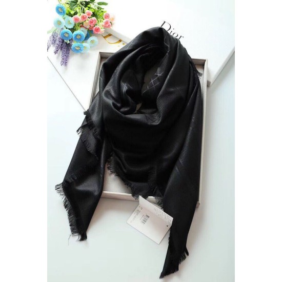 Riproduzione Fedele Dettagli perfetti Christian Dior Cannage Scialle 140cm Nero imitazioni