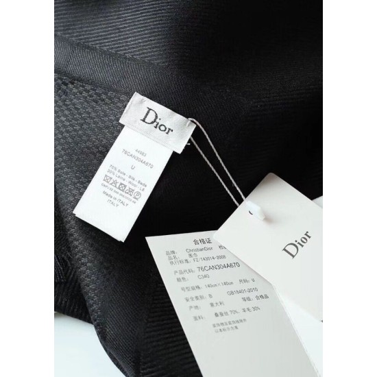 Riproduzione Fedele Dettagli perfetti Christian Dior Cannage Scialle 140cm Nero imitazioni