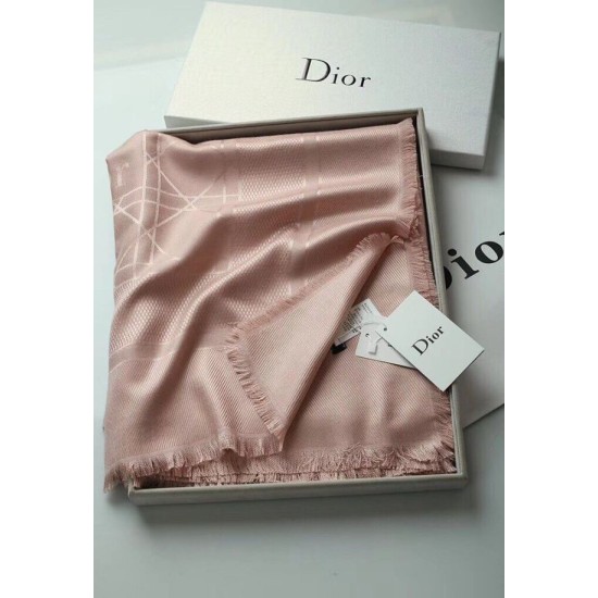 Riproduzione Fedele Christian Dior Cannage Scialle 140cm Rosa Chiaro imitazioni