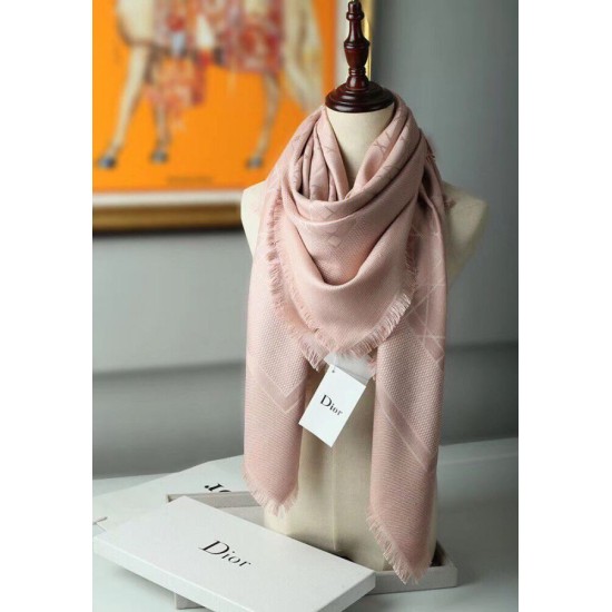 Riproduzione Fedele Christian Dior Cannage Scialle 140cm Rosa Chiaro imitazioni
