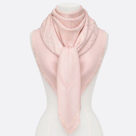 Riproduzione Fedele Christian Dior Cannage Scialle 140cm Rosa Chiaro imitazioni
