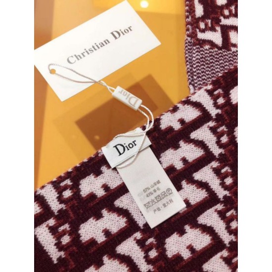 Replica Dettagli perfetti Dior CD Stola Oblique Lana e Cashmere Bordeaux Riproduzione Fedele Dettagli perfetti Dior CD Stola Oblique Lana e Cashmere Bordeaux imitazioni