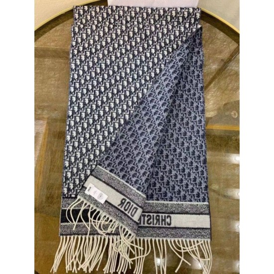 Replica Dior Oblique Sciarpa Blu Cashmere Riproduzione Fedele Dior Oblique Sciarpa Blu Cashmere imitazioni